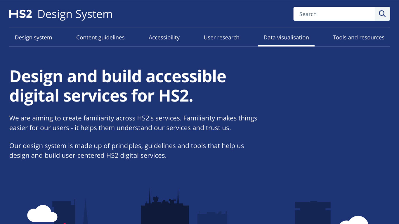 HS2 Design System on Desktop